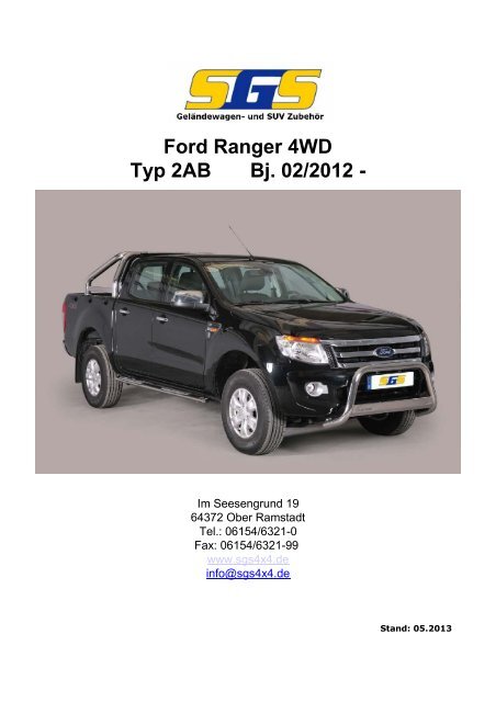 Ford Ranger 4WD Typ 2AB Bj. 02/2012 - - SGS