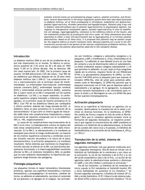 Alteraciones plaquetarias en la diabetes mellitus tipo 2 - Archivos de ...