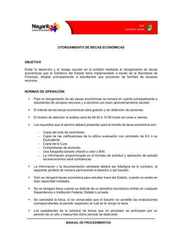 OTORGAMIENTO DE BECAS ECONÃMICAS OBJETIVO Evitar la ...