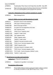 List of ANNEXES ANNEX I: ANNEX II: Action D.1: Management of ...