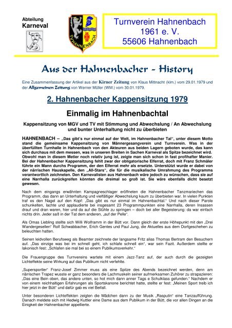 Karneval - Turnverein Hahnenbach 1961 e.V.