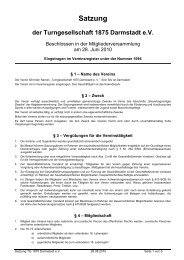 Satzung - bei der TG 1875 Darmstadt eV