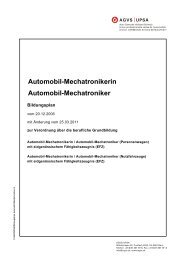 Bildungsplan Automobil-Mechatroniker - AGVS