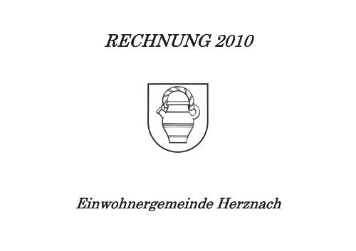 Rechnug 2010 der Einwohnergemeinde Herznach