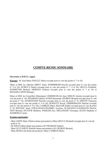 COMPTE-RENDU SOMMAIRE - Saint-Louis