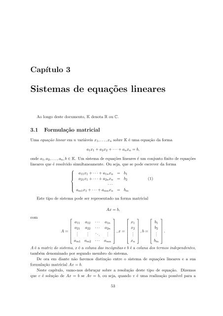 Sistemas de equaç˜oes lineares