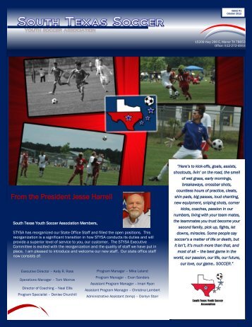 From the President Jesse Harrell - South Texas Youth Soccer ...