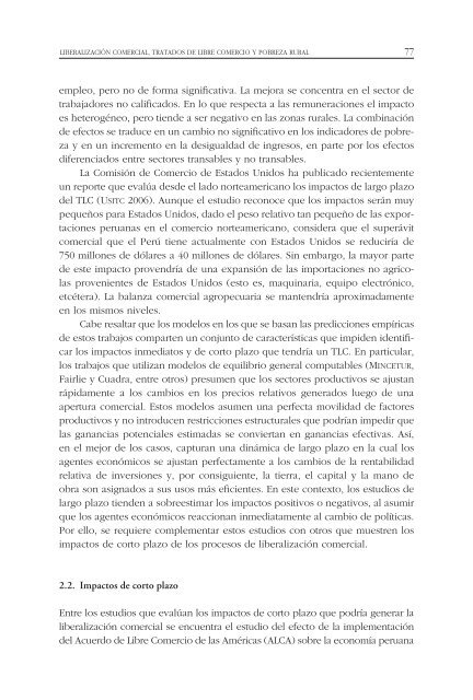 liberalización comercial , tratados de libre comercio y pobreza rural