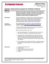 Subtalar Arthroereisis Implant for Pediatric Patients - Presbyterian ...