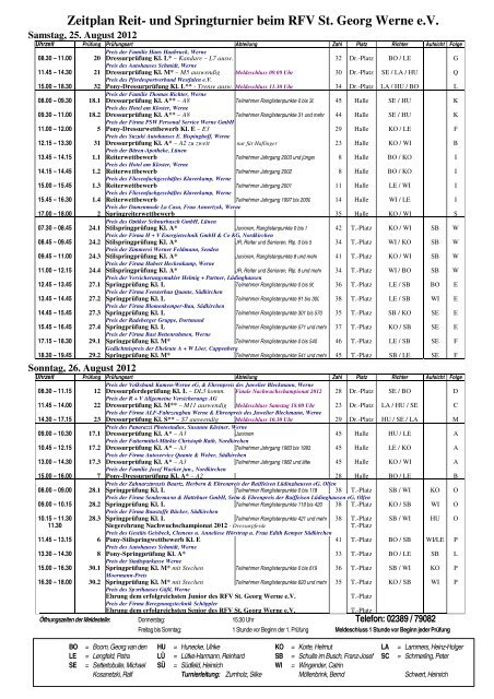 Zeitplan Reit- und Springturnier beim RFV St ... - Turniere-neu-sue