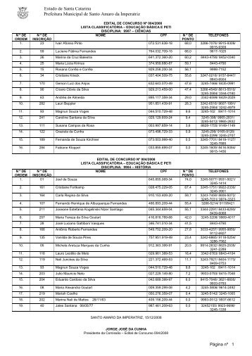 Estado de Santa Catarina Prefeitura Municipal de Santo Amaro da ...