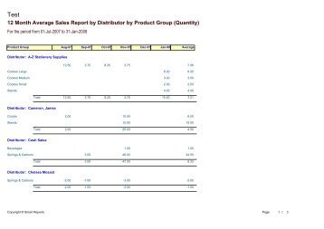 12 Month Average Sales Report by Distributor by ... - Smart Reports