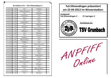 Anpfiff-Online 2012-22-04 - TuS-Grunbach 2 - TuS Ellmendingen