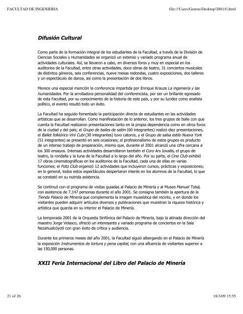 facultad de ingenierÃ­a - DirecciÃ³n General de PlaneaciÃ³n - UNAM