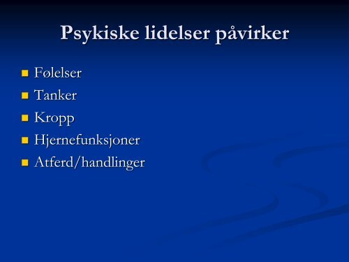 Fysisk aktivitet og mental helse