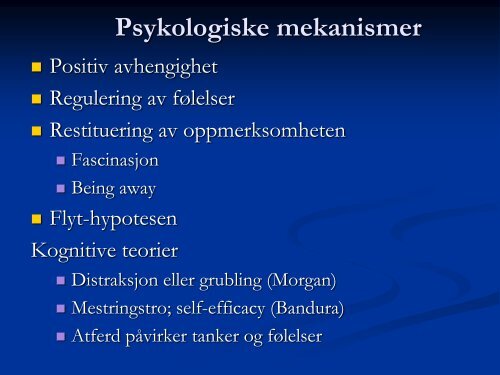 Fysisk aktivitet og mental helse