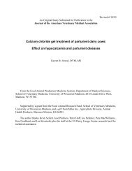 Calcium chloride gel treatment of parturient dairy cows: Effect on ...