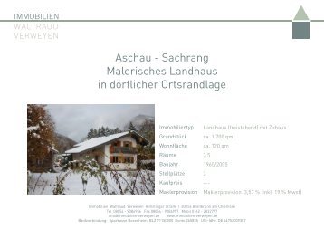 Aschau - Sachrang Malerisches Landhaus - immobilien-verweyen.de