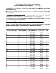 GRADUATORIA della prova d'ingresso a.a. 2010-2011 - Psicologia