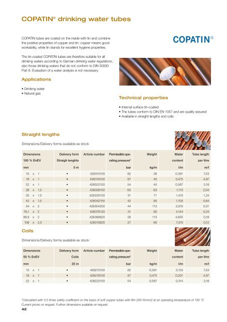 Price list E 1/2008 - cuprotherm