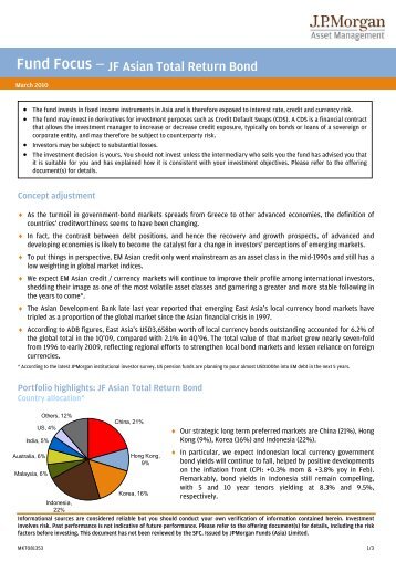 JF Asian Total Return Bond - JP Morgan Asset Management