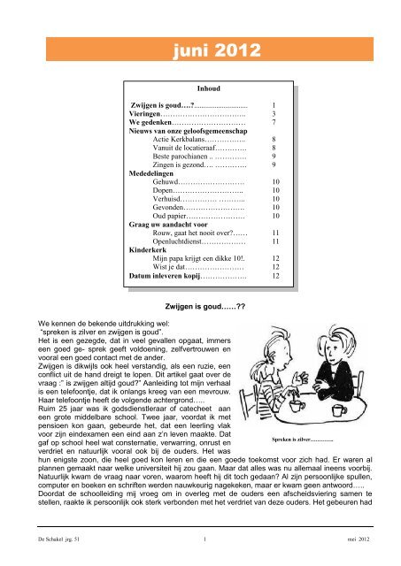 De Schakel juni 2012 - Sint Marcellinus parochie