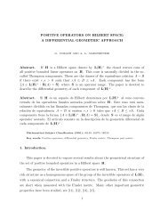 POSITIVE OPERATORS ON HILBERT SPACE: A ... - IAM