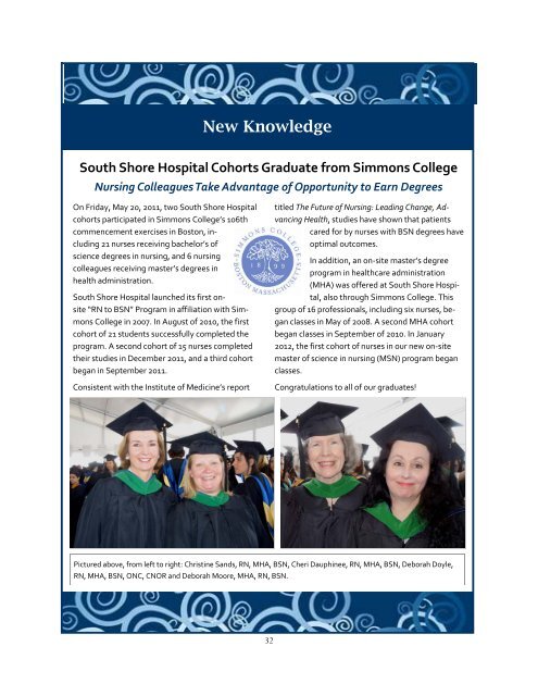 2011 Nursing Annual Report - FINAL.pub - South Shore Hospital