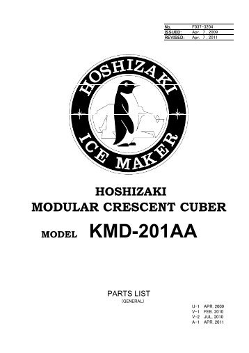 MODEL KMD-201AA - Hoshizaki