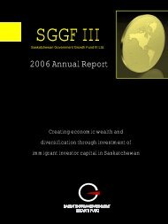 Saskatchewan Government Growth Fund III Ltd. - Crown ...