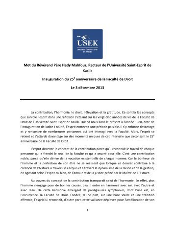 Français - Université Saint-Esprit De Kaslik