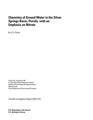 Chemistry of Ground Water in the Silver Springs Basin, Florida - USGS