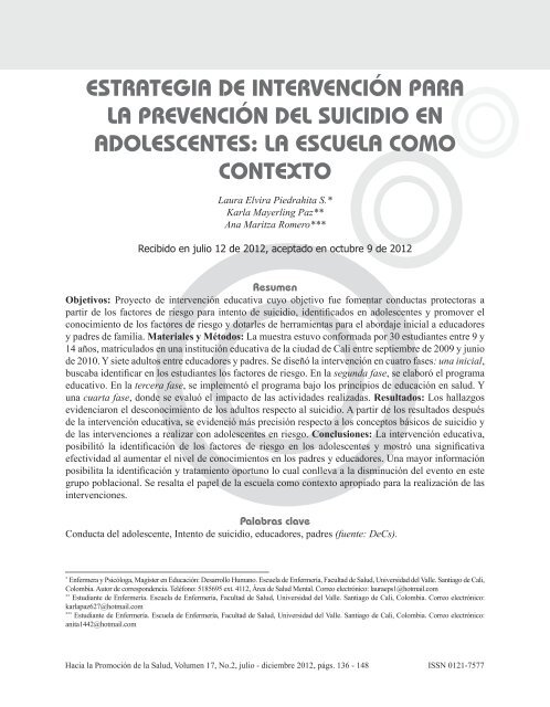 estrategia de intervención para la prevención del suicidio en ...
