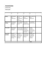 Brochure Project Rubric Students Name - Student Grade- 1 2 3 4 ...