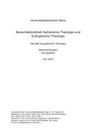 Bereichsbibliothek Katholische Theologie und Evangelische ...