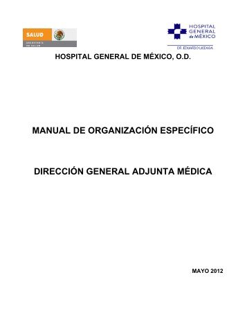 manual de organización específico dirección general adjunta médica