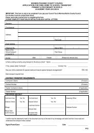 Concessionary home to school transport application form