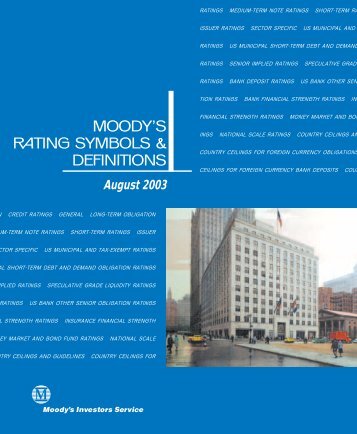Moody's Rating Symbols & Definitions