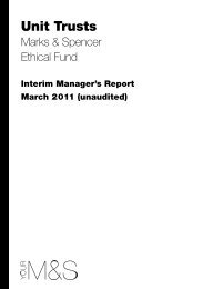 Ethical Fund Interim Managers Report - M&S Bank - Marks & Spencer