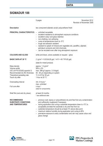 6824 november 2012 sigmadur 188 ( english ) - Sigma | coatings