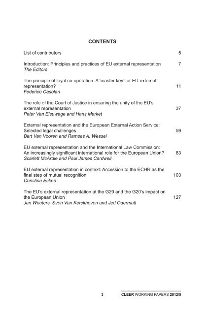 Principles and practices of EU external representation - Asser Institute