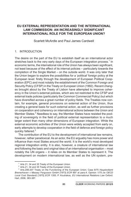 Principles and practices of EU external representation - Asser Institute