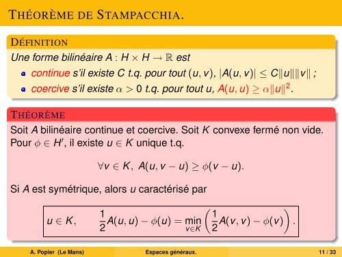 Espaces de Banach, de Hilbert, de Sobolev. - UniversitÃ© du Maine