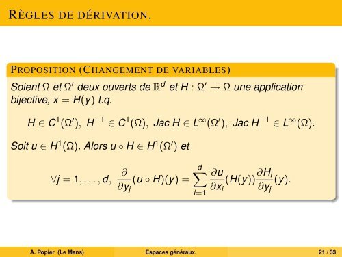 Espaces de Banach, de Hilbert, de Sobolev. - UniversitÃ© du Maine