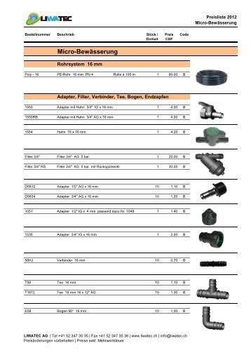 Preisliste - LIWATEC AG