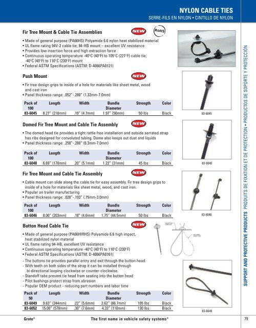 NYLON CABLE TIES - Grote Industries