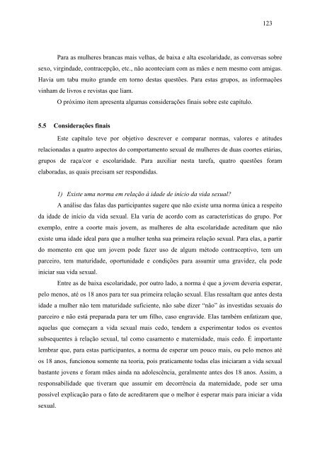 A Primeira RelaÃ§Ã£o Sexual, o Primeiro Casamento e o ... - UFMG