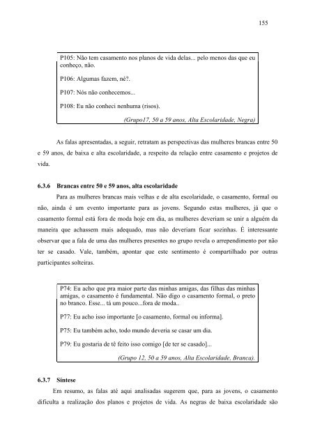 A Primeira RelaÃ§Ã£o Sexual, o Primeiro Casamento e o ... - UFMG