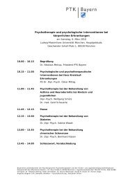 Programm zur Psychotherapie und psychologische ... - PTK Bayern
