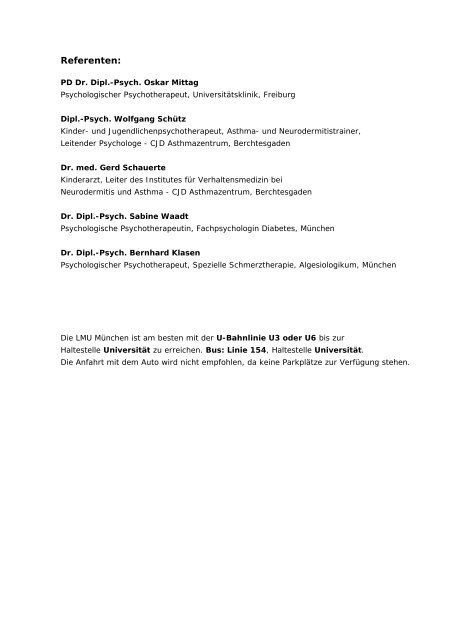 Programm zur Psychotherapie und psychologische ... - PTK Bayern